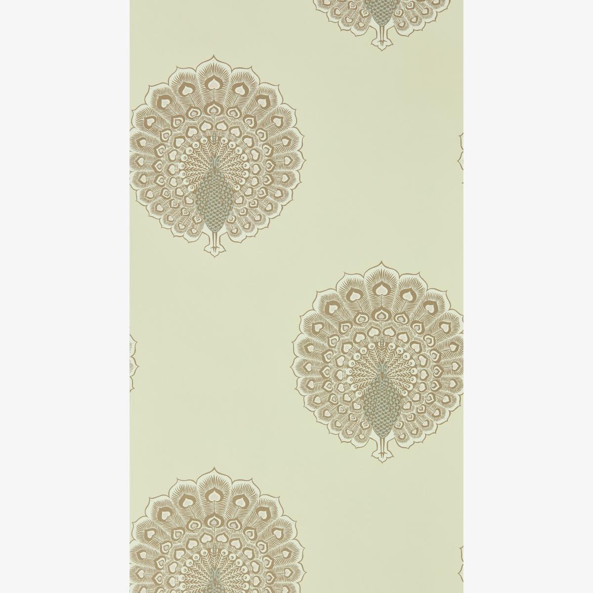 Kalapi Peacock Wallpaper 216758 by Sanderson in Parchment White Roll