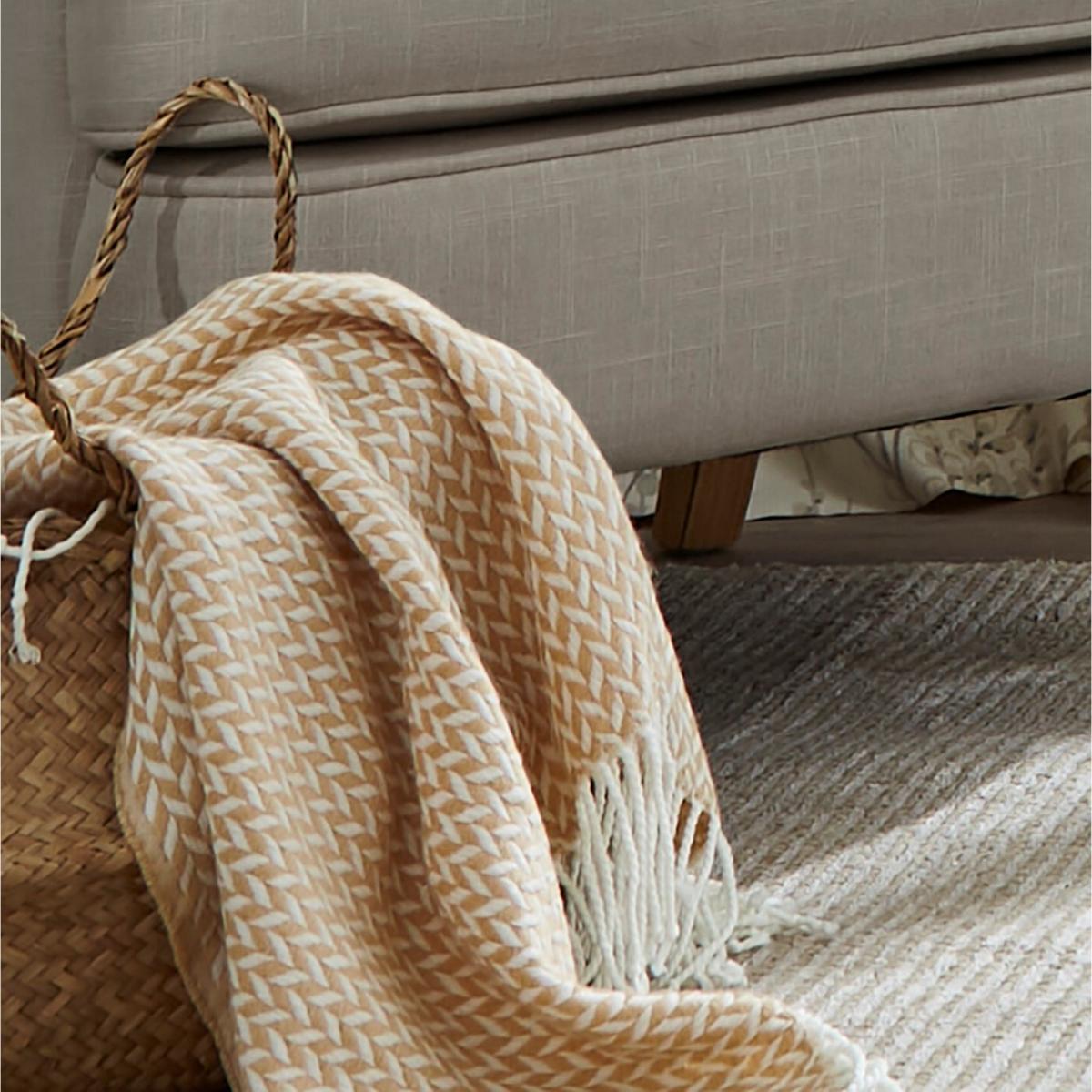 Arya Woven Throw by Laura Ashley in Beeswax140x180cm – image 3