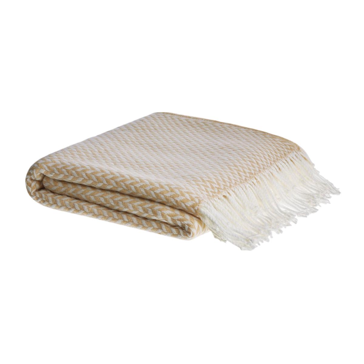 Arya Woven Throw by Laura Ashley in Beeswax140x180cm – image 1