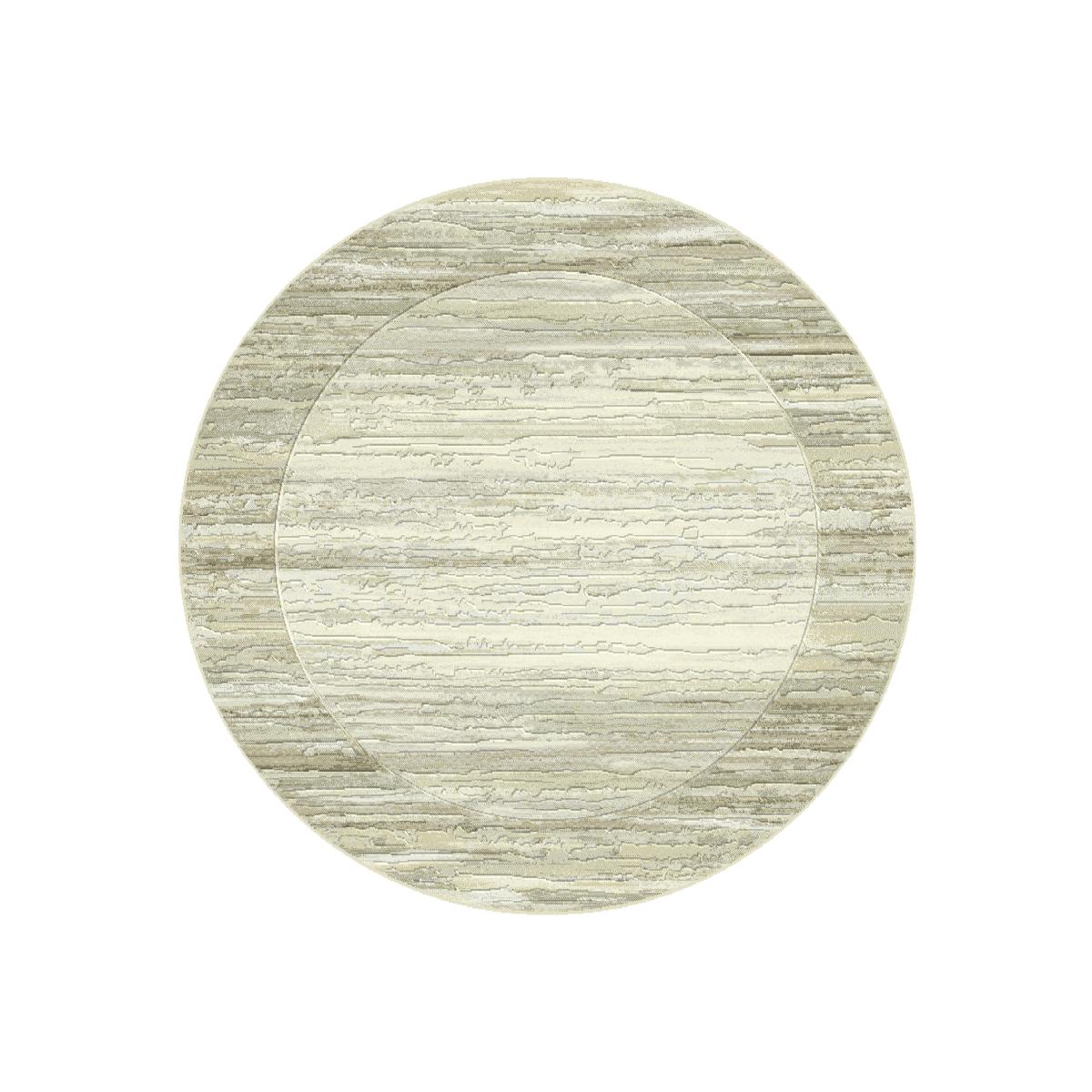 Galleria Abstract Bordered Circle 63138 6191 Rugs in Beige 200x200cm – image 1