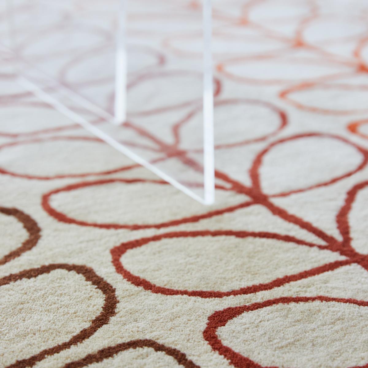 Linear Stem Ombre Wool Rugs 061103 in Tomato By Designer Orla Kiely – image 2