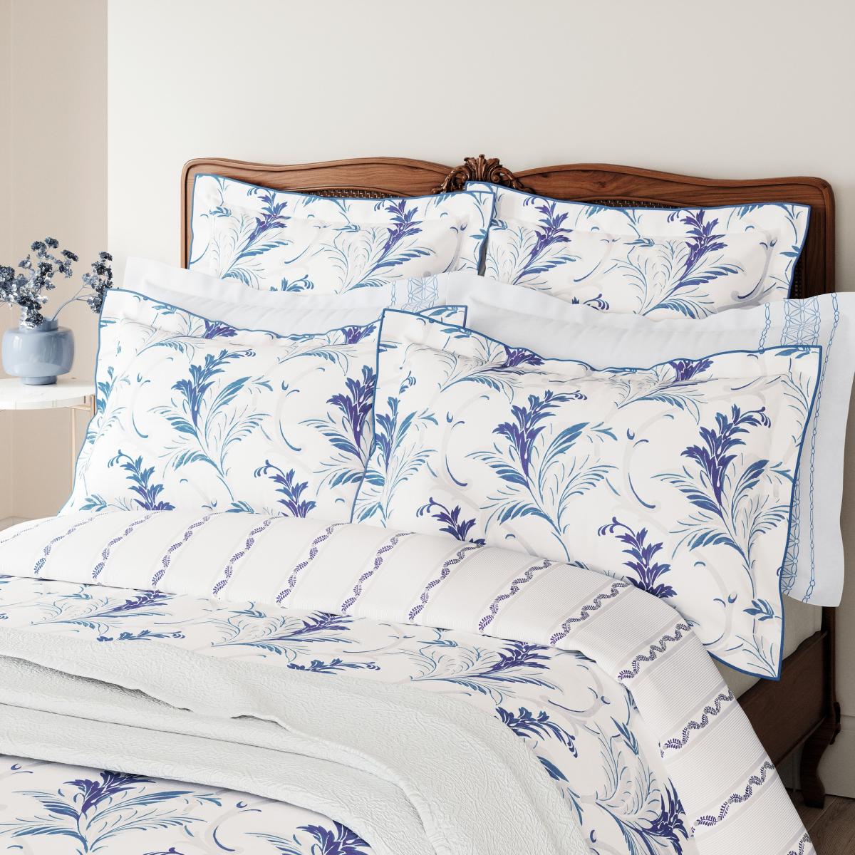 Baroque Botanical Bedding by V&A in Indigo Blue & White&nbsp;230x220cm – image 2