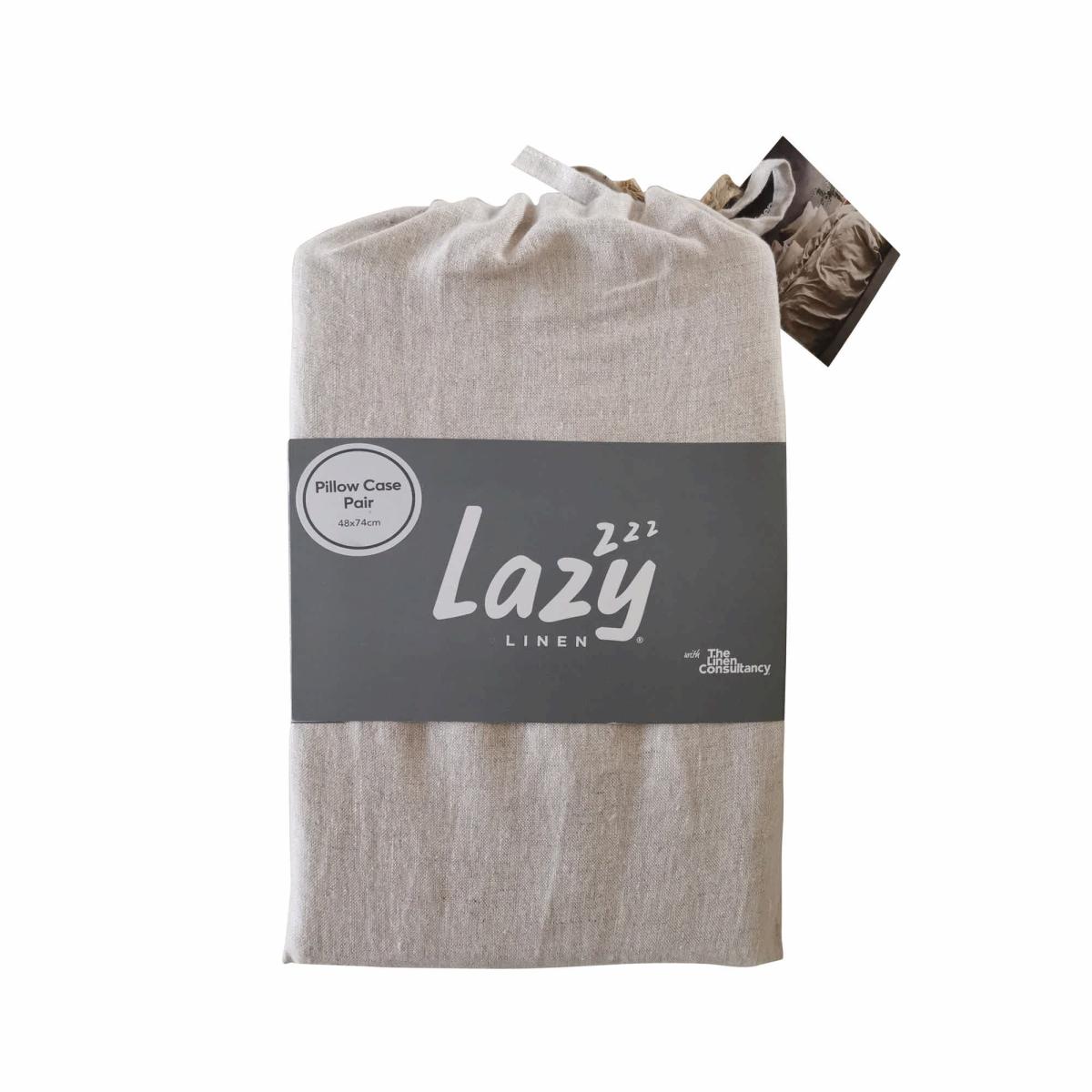 Lazy Linen Bedding Plain Linen Beige Duvet Cover and Pillowcase 200x200cm – image 5