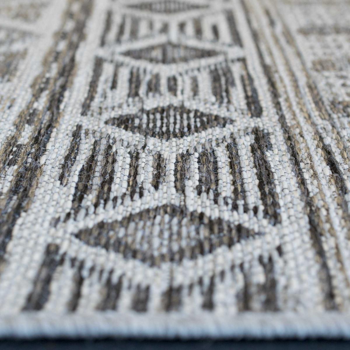 Brighton Aztec Flatweave 98008 3051 Rugs in Light Grey 80x150cm – image 2