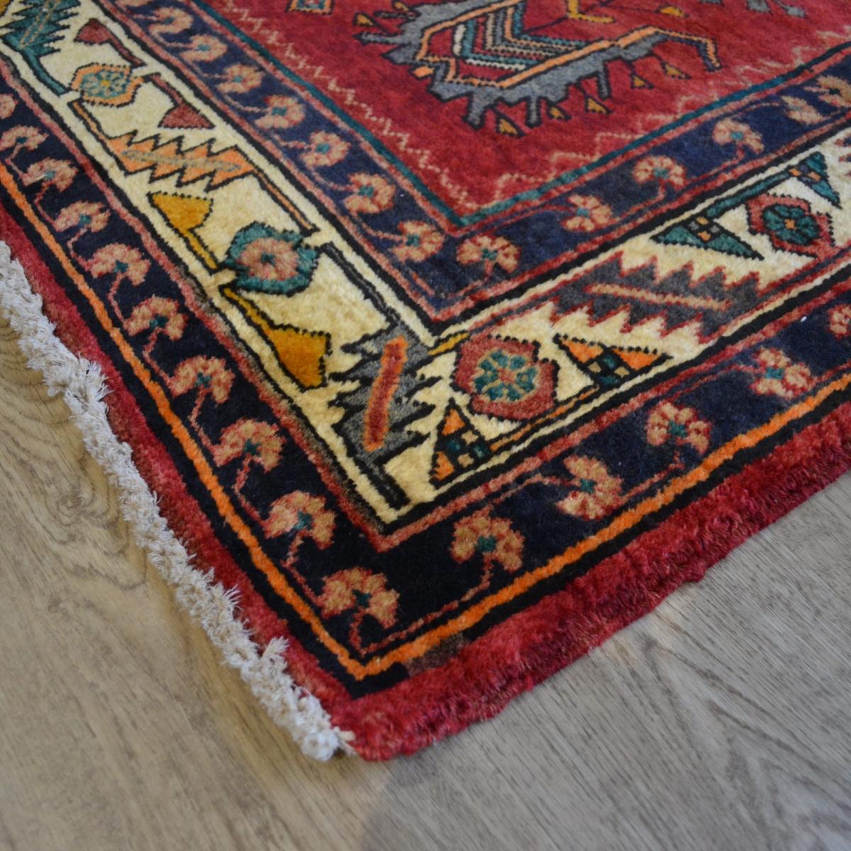 Meshkin 17859 Traditional Hand Knotted Wool Runner Rug in Red 283x111cm – image 2