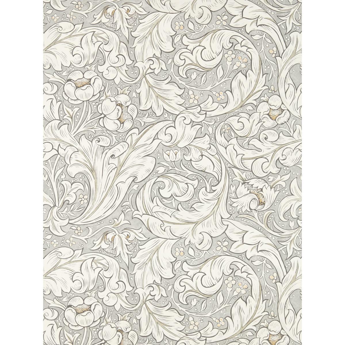 Pure Bachelors Button Wallpaper 216050 by Morris & Co in Stone Linen&nbsp;Roll – image 3
