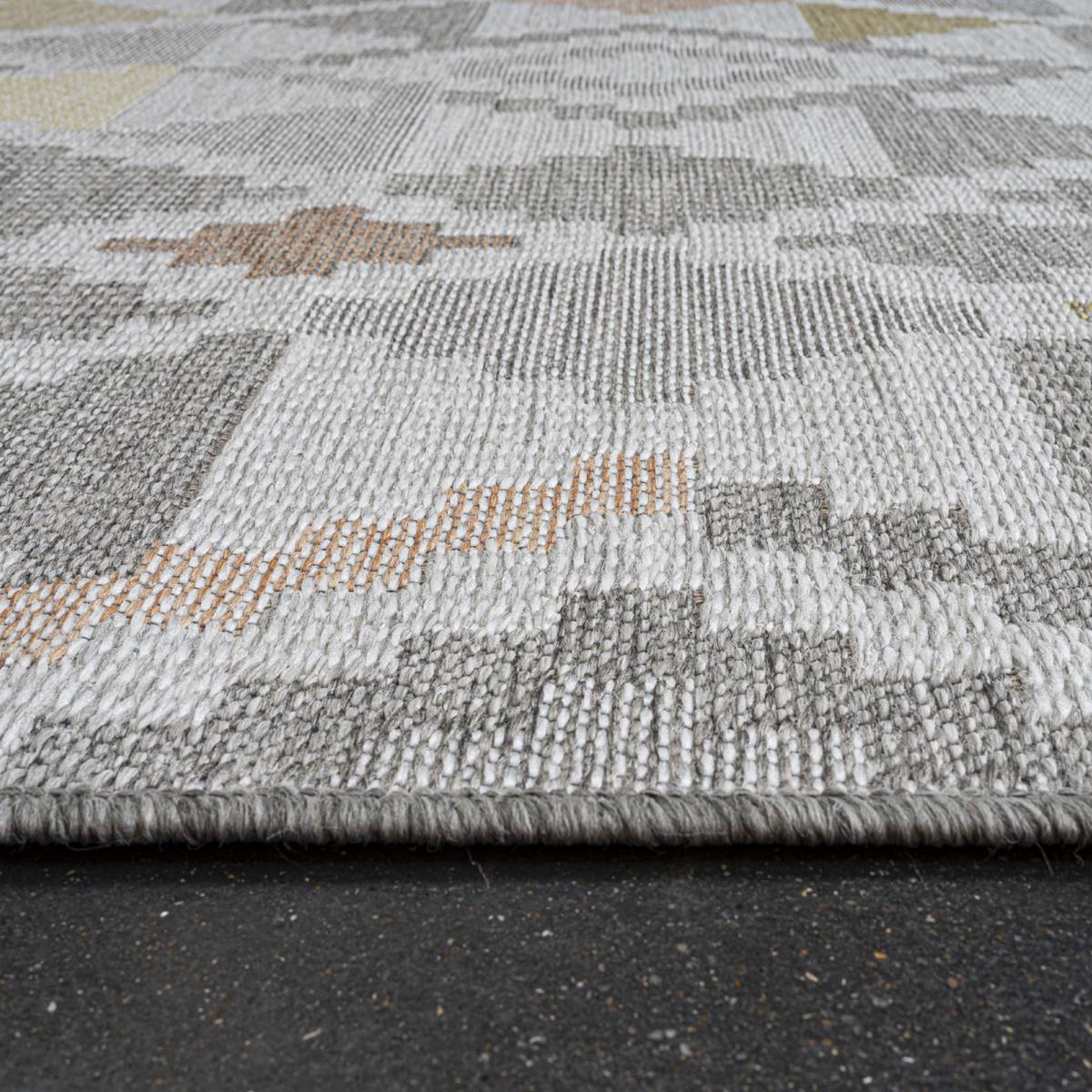 Brighton Flatweave Indoor Outdoor Rugs 98053 8027 in Grey Yellow160x230cm – image 3