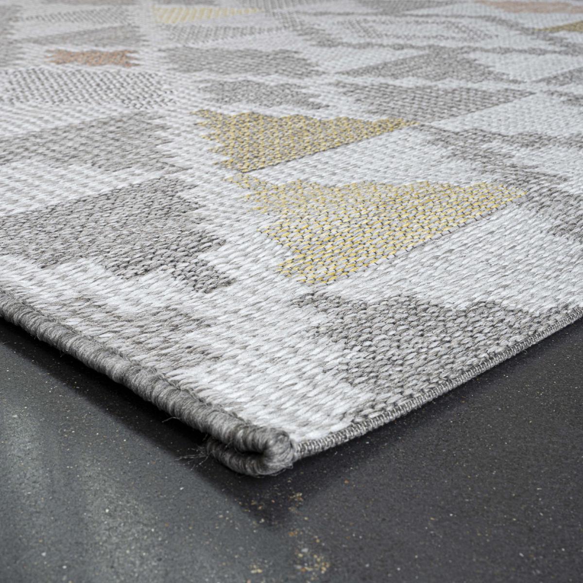 Brighton Flatweave Indoor Outdoor Rugs 98053 8027 in Grey Yellow160x230cm – image 5