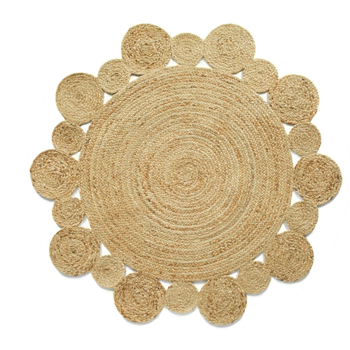Jute Extra Braid Stitched Circle Rugs in Natural 150x150cm – image 4