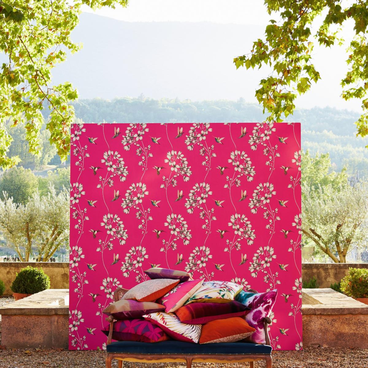 Amazilia Floral 111058 Wallpaper by Harlequin in Flamingo Pink Roll – image 1