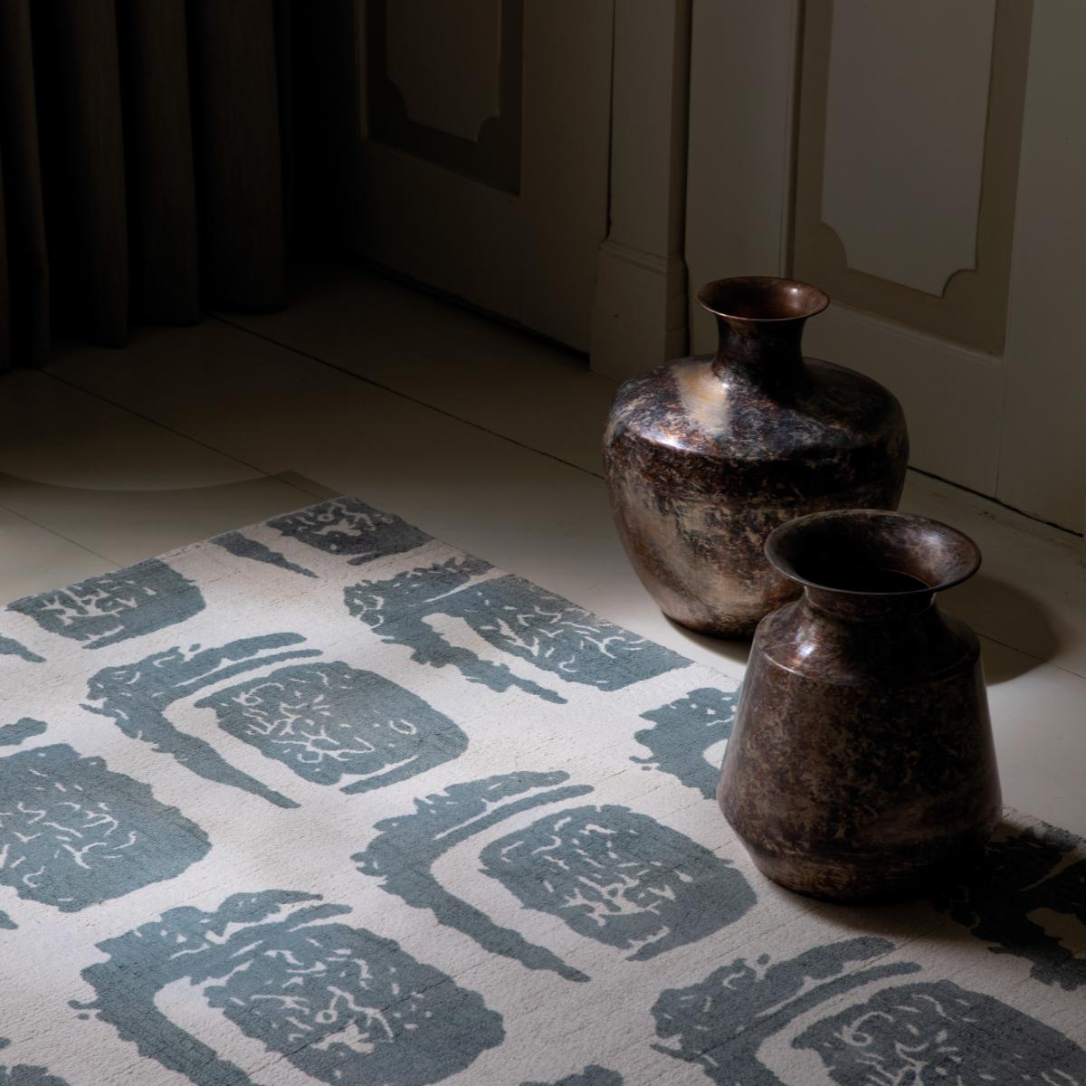 Woodblock 163001 Cotton Rugs by Ted Baker in Grey250x350cm – image 3