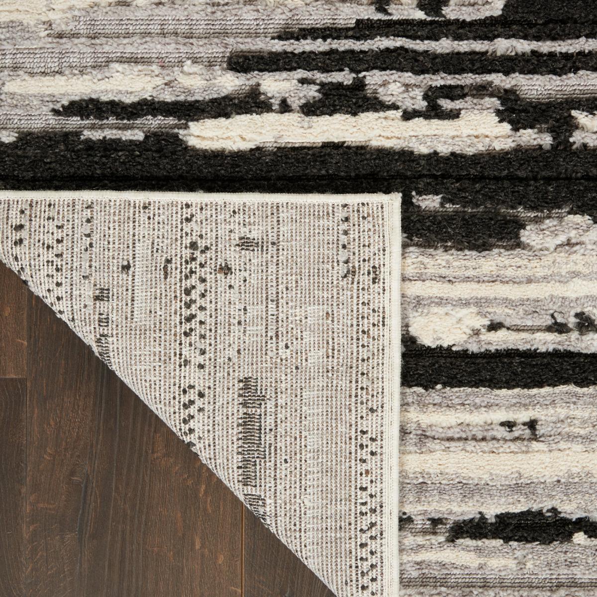Zermatt Designer Print Rugs ZER02 in Ivory Charcoal by Nourison 122x183cm – image 2