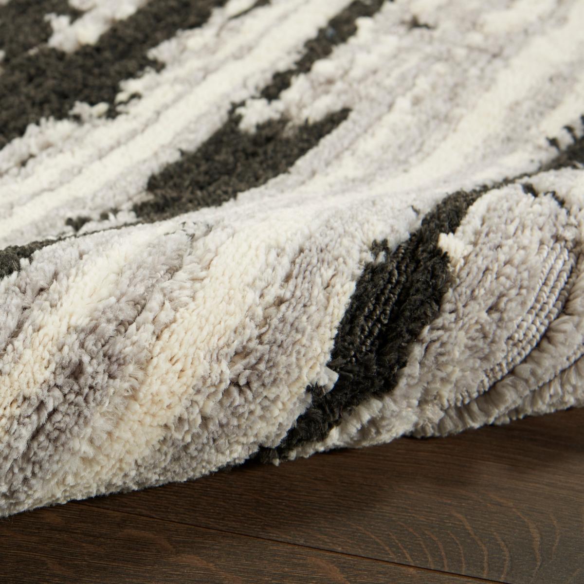 Zermatt Designer Print Rugs ZER02 in Ivory Charcoal by Nourison 122x183cm – image 3