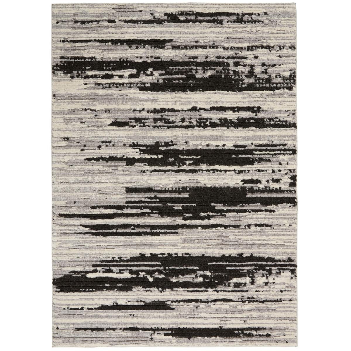 Zermatt Designer Print Rugs ZER02 in Ivory Charcoal by Nourison 122x183cm – image 5