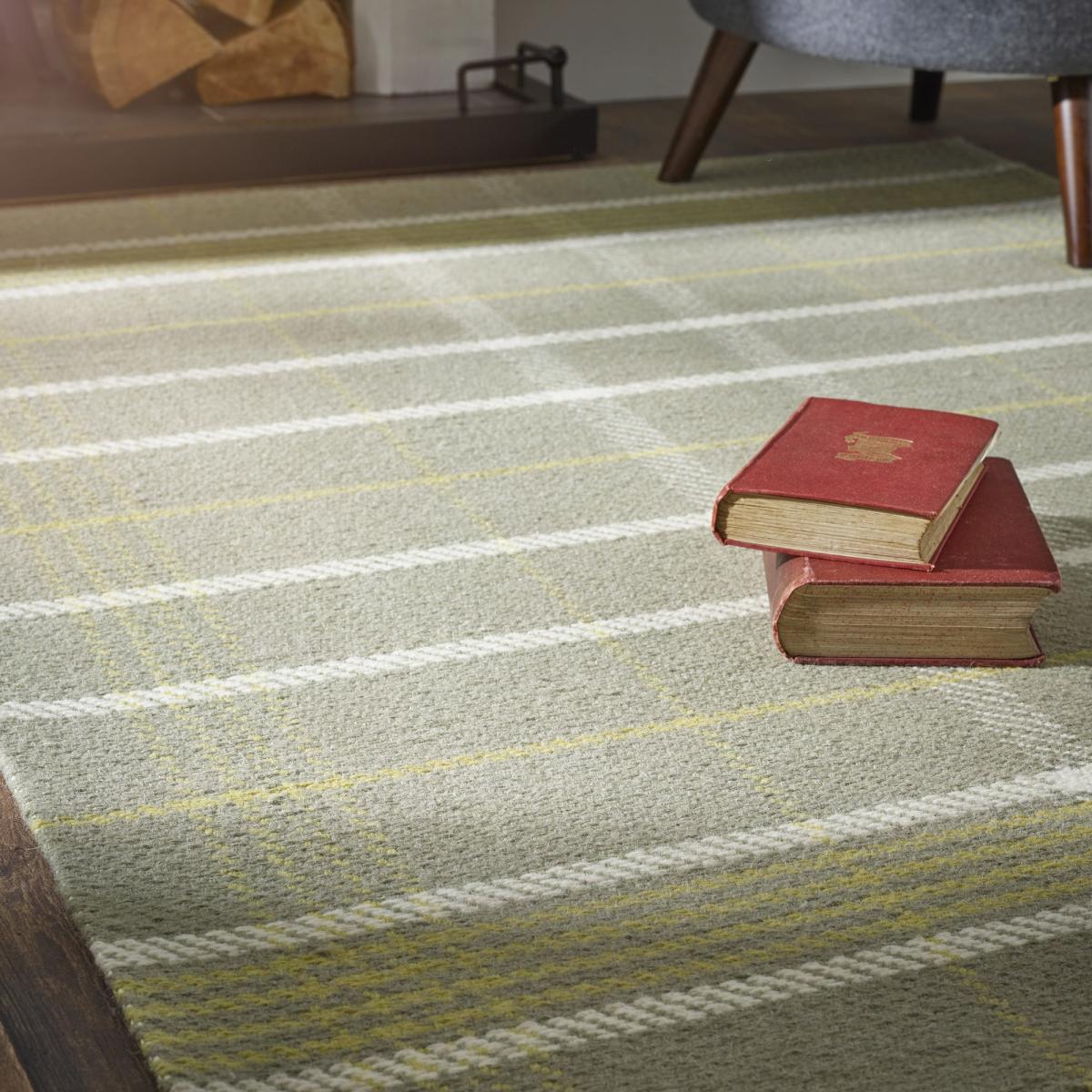 Modern Winnie Tartan Check Winnie Rugs in Ochre – image 2