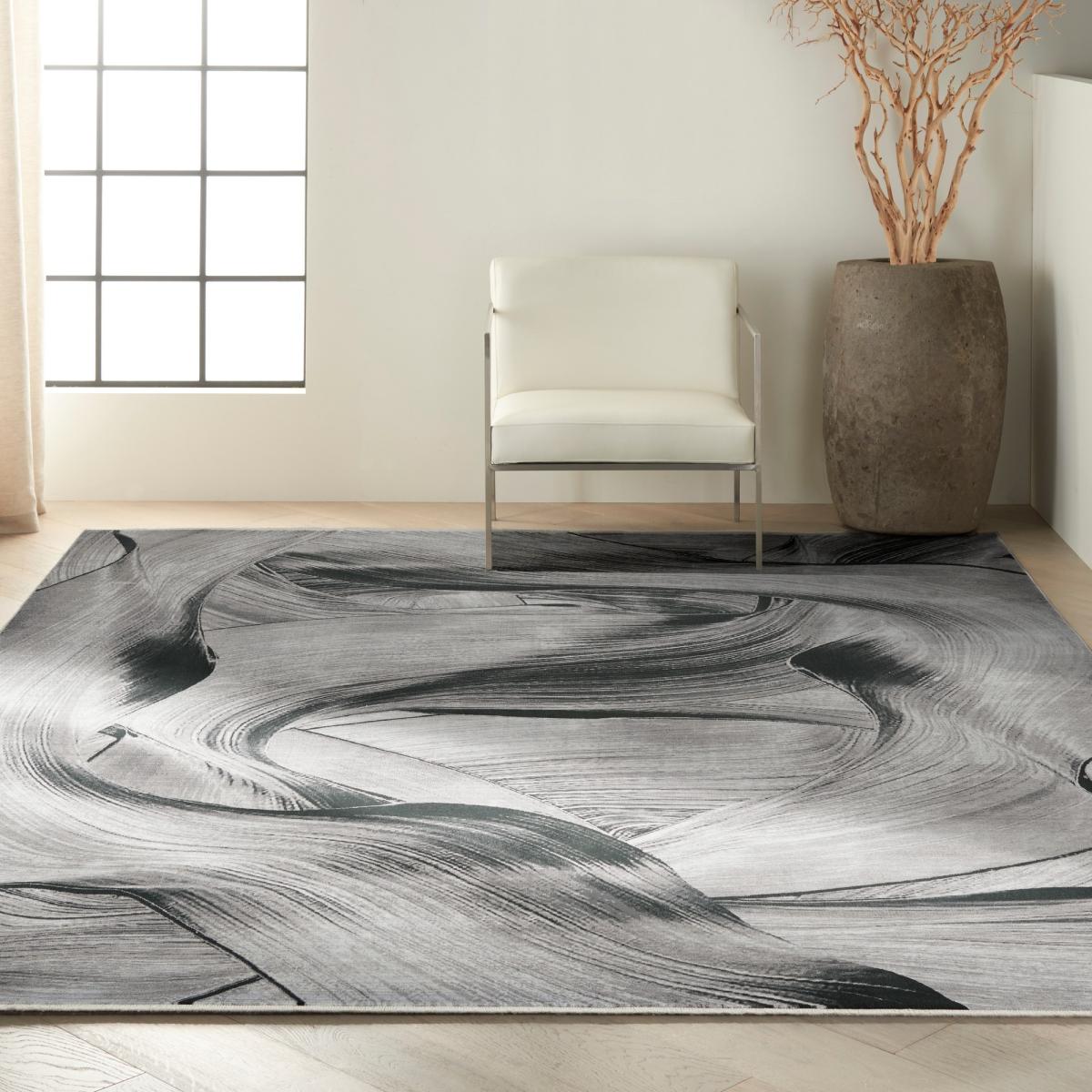 CK50 Calvin Klein Balian Abstract Rugs CK53 in Grey Black244x305cm – image 2