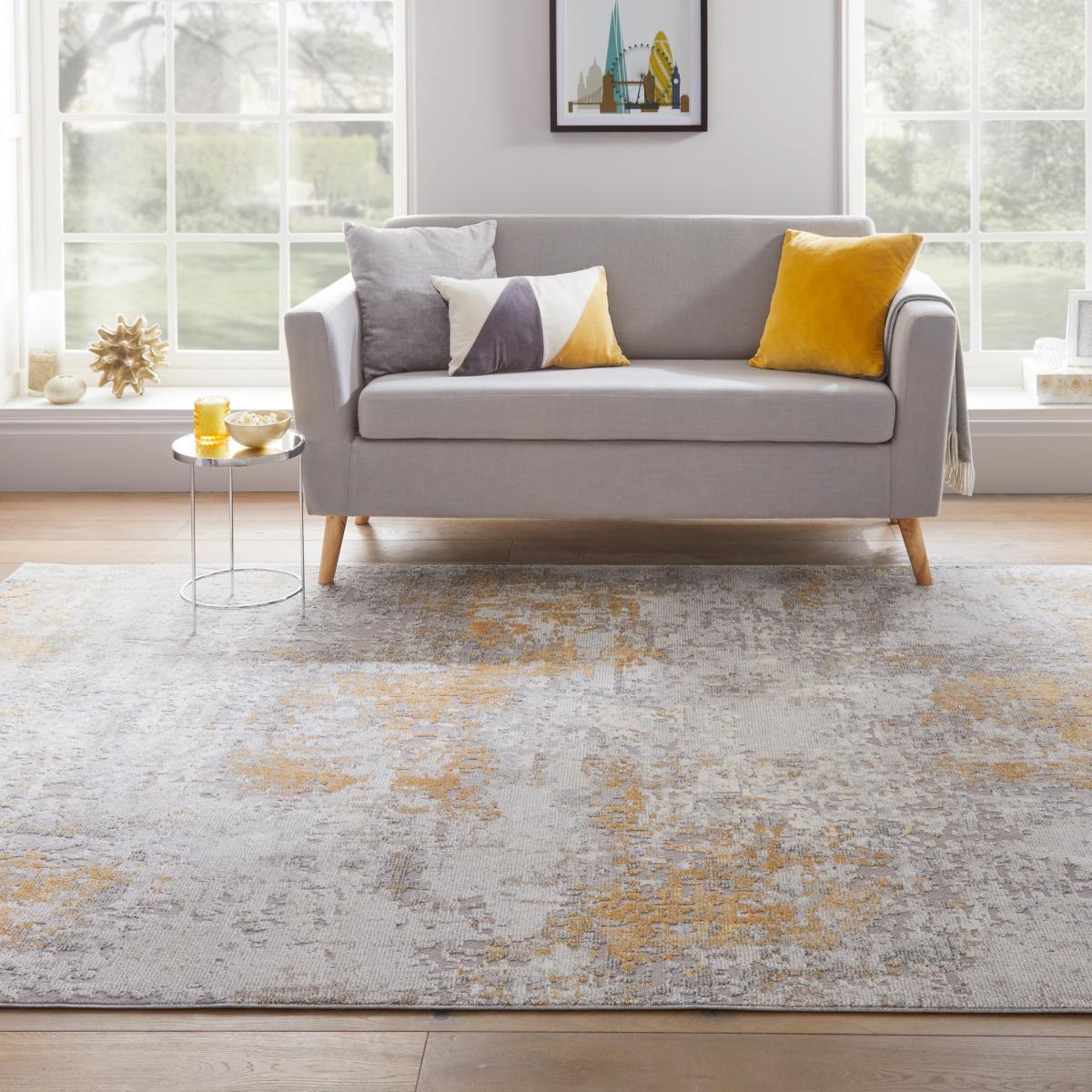 Rossa Abstract Rug By Concept Loom ROS03 in Silver Gold – image 2