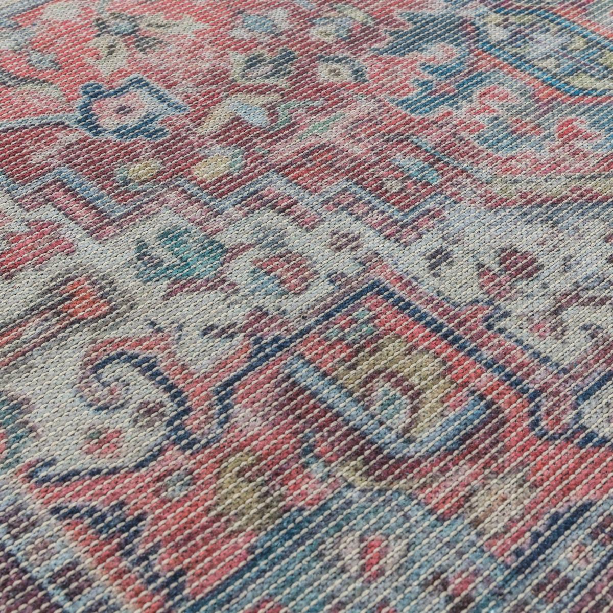 Kaya Iman KY07 Traditional Persian Floral Rugs in Red Blue – image 2