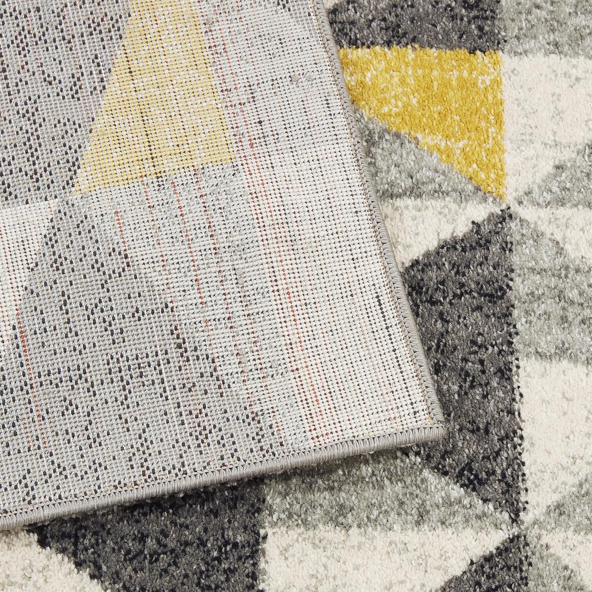 Nova NV01 Flag Geometric Rugs in Grey Yellow 160x230cm – image 2
