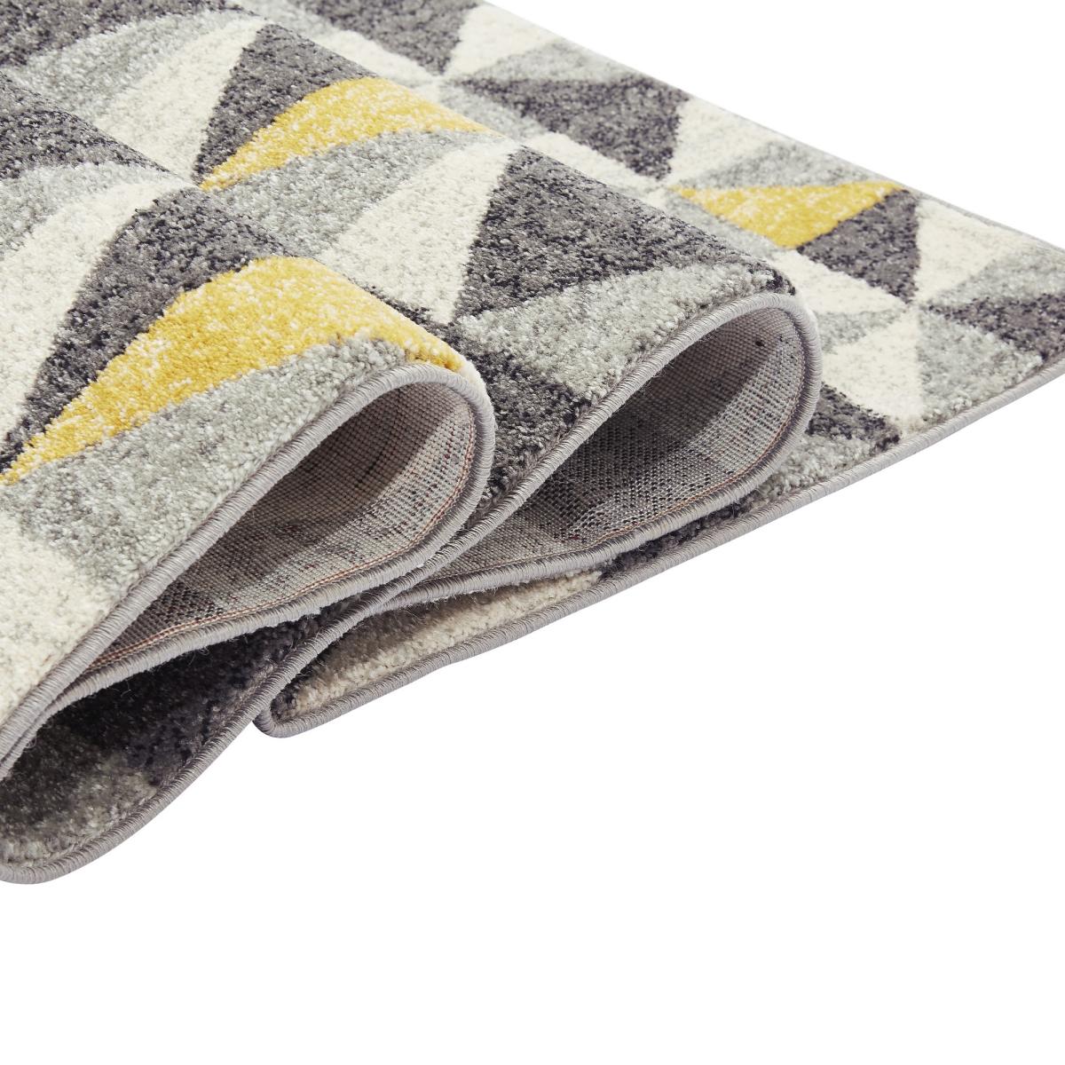 Nova NV01 Flag Geometric Rugs in Grey Yellow 160x230cm – image 3