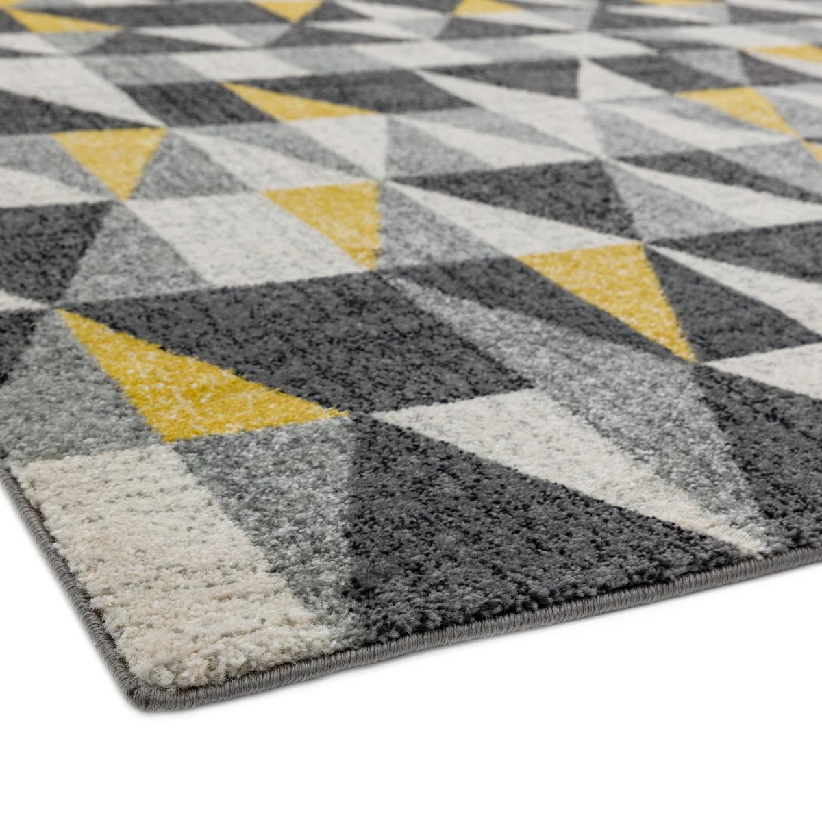 Nova NV01 Flag Geometric Rugs in Grey Yellow 160x230cm – image 4