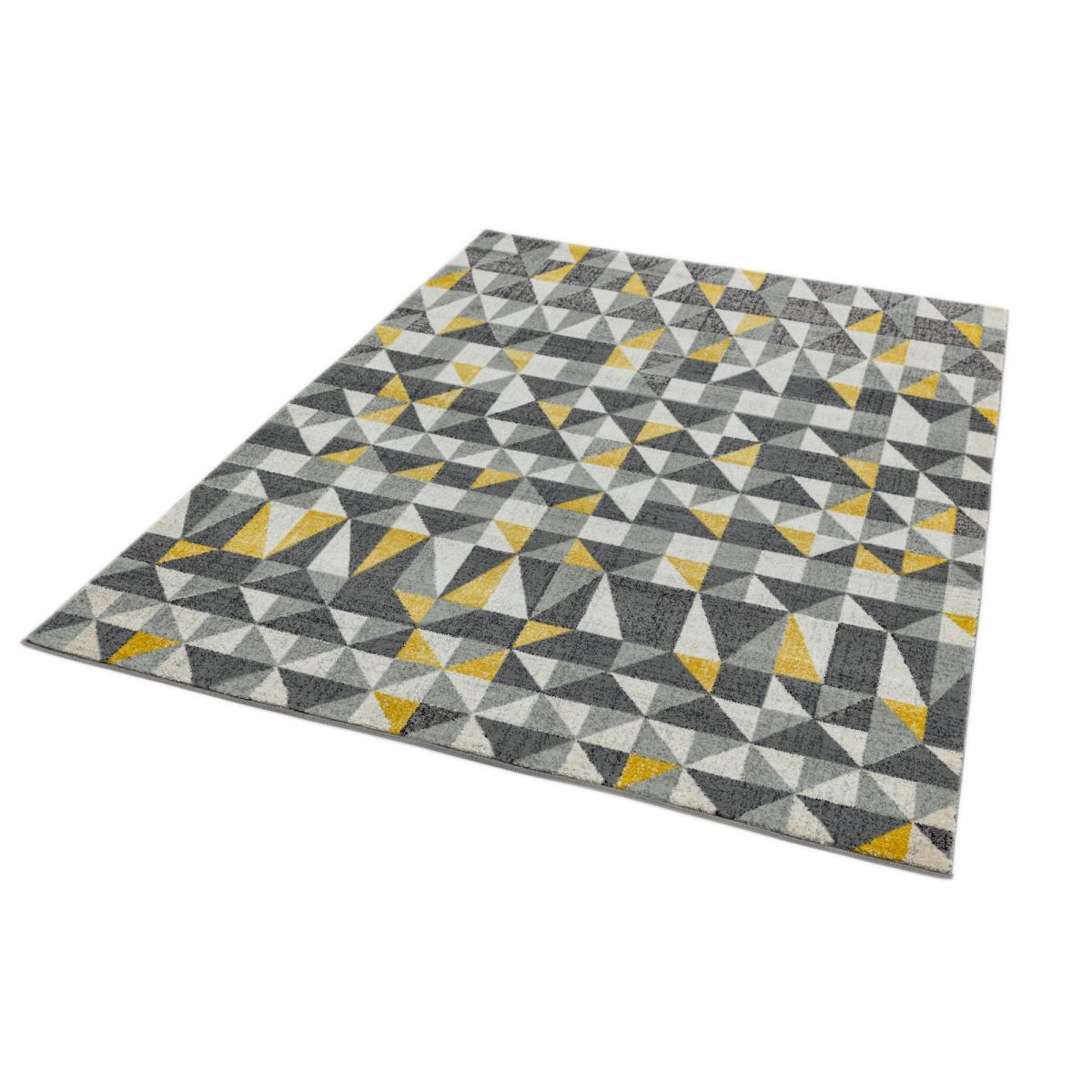 Nova NV01 Flag Geometric Rugs in Grey Yellow 160x230cm – image 5