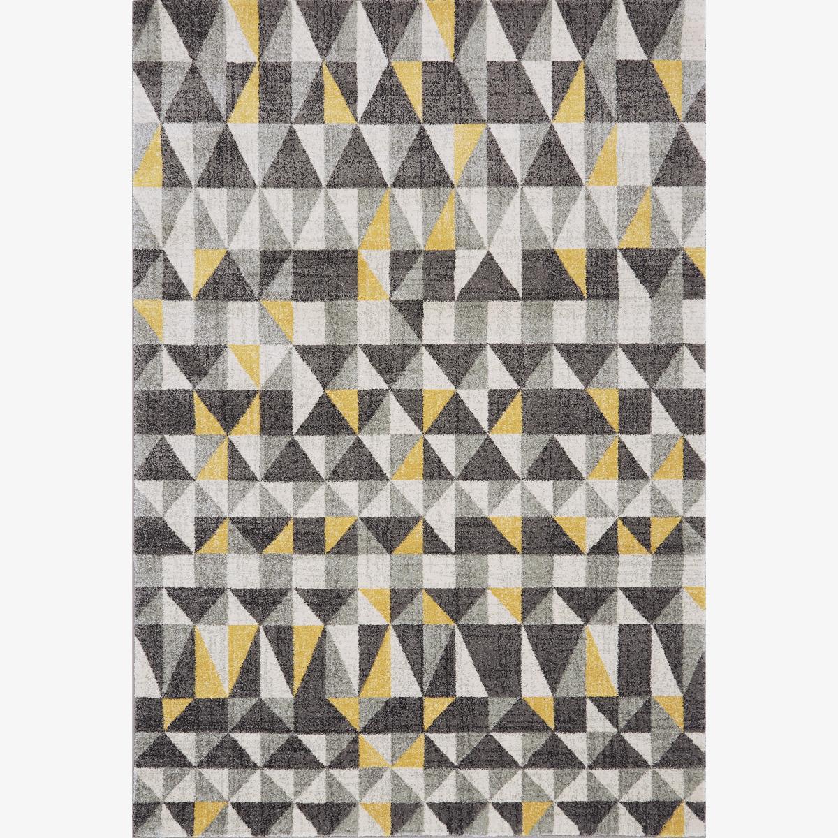 Nova NV01 Flag Geometric Rugs in Grey Yellow 160x230cm – image 1