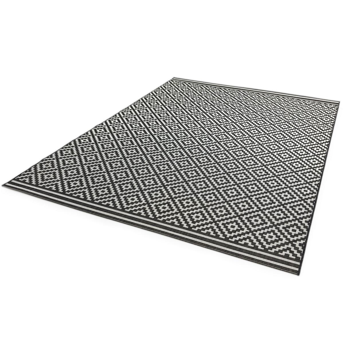 Patio Diamond PAT12 Geometric Outdoor Rugs in Black White – image 2