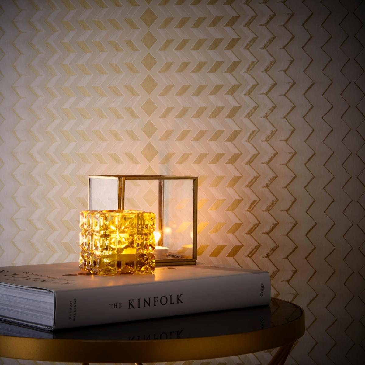 Fragment Wallpaper W0150 04 by Clarke and Clarke in Natural Gold Roll – image 4