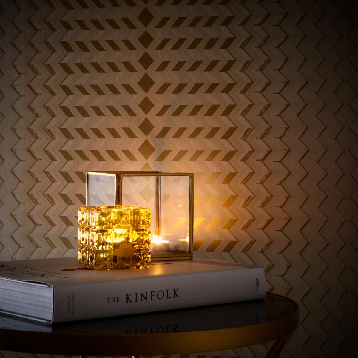 Fragment Wallpaper W0150 04 by Clarke and Clarke in Natural Gold Roll – image 5