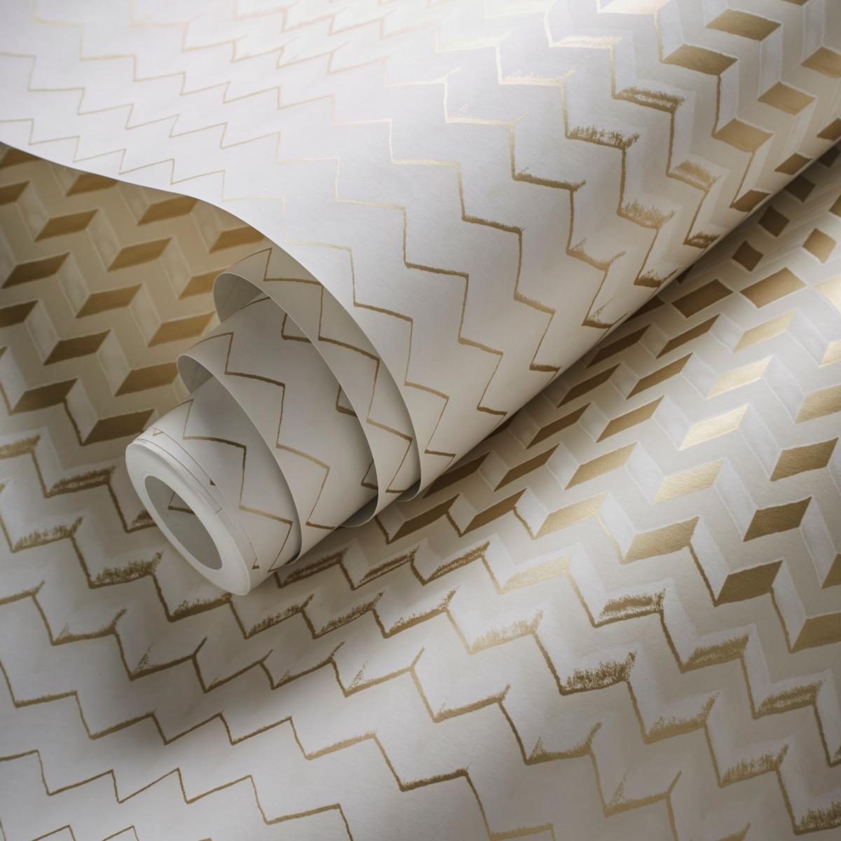 Fragment Wallpaper W0150 04 by Clarke and Clarke in Natural Gold Roll – image 1