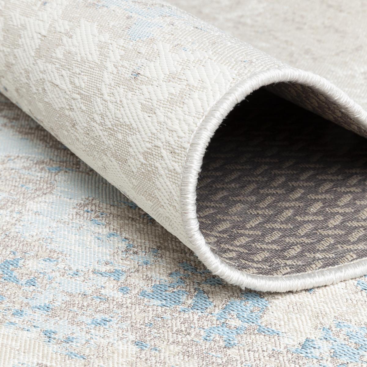 Luminous Abstract Flatweave Indoor Outdoor Rug 508 001 AB500 in Cream Blue 200x300cm – image 3