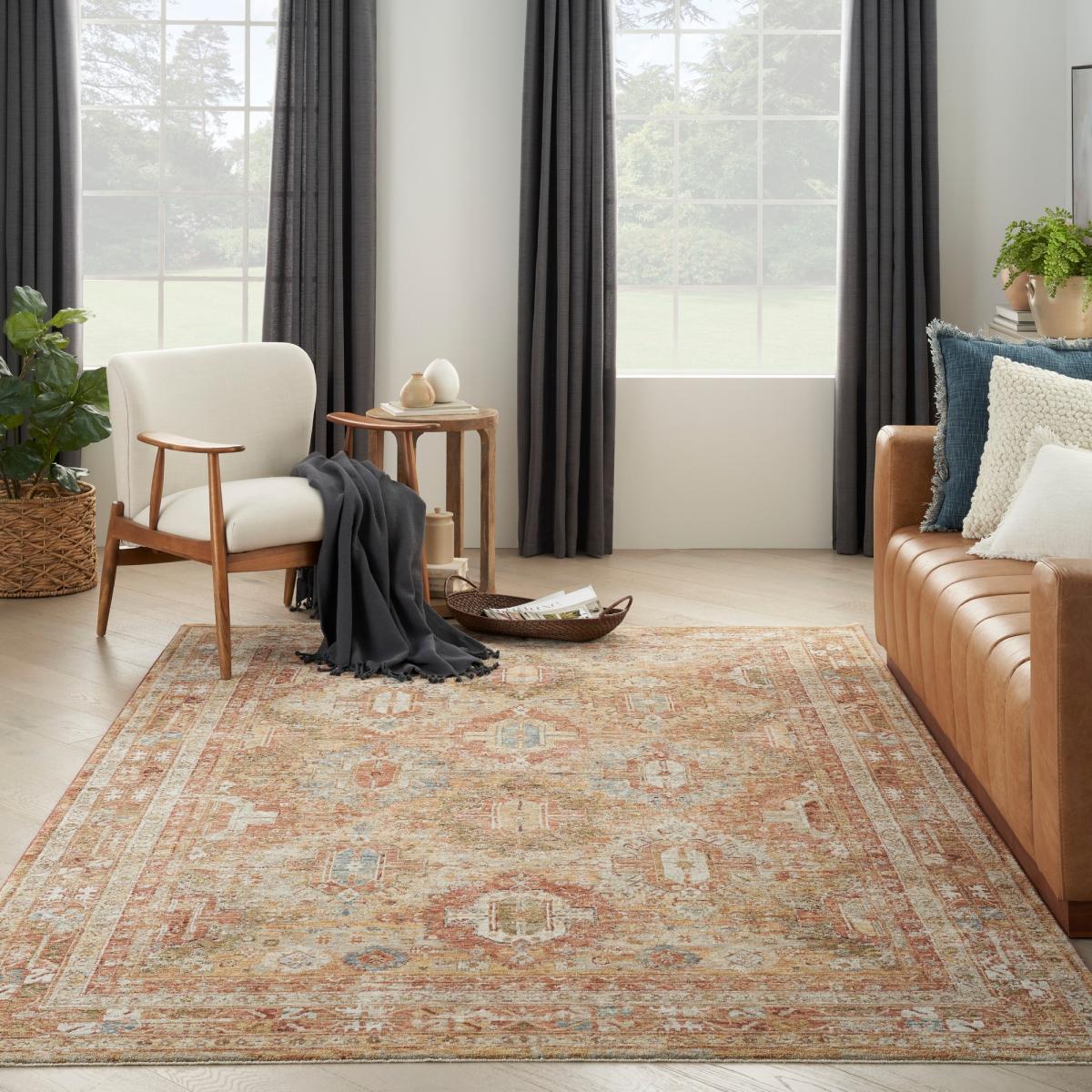 Sahar SHR01 Traditional Persian Rugs by Nourison in Rust Orange282x383cm – image 2