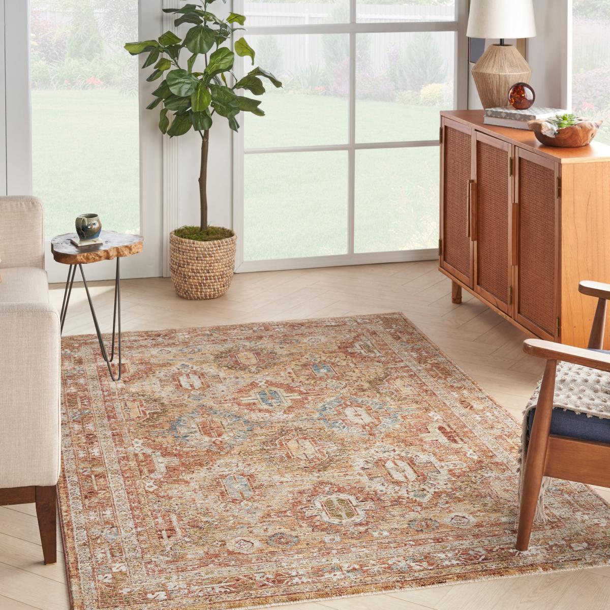 Sahar SHR01 Traditional Persian Rugs by Nourison in Rust Orange282x383cm – image 1