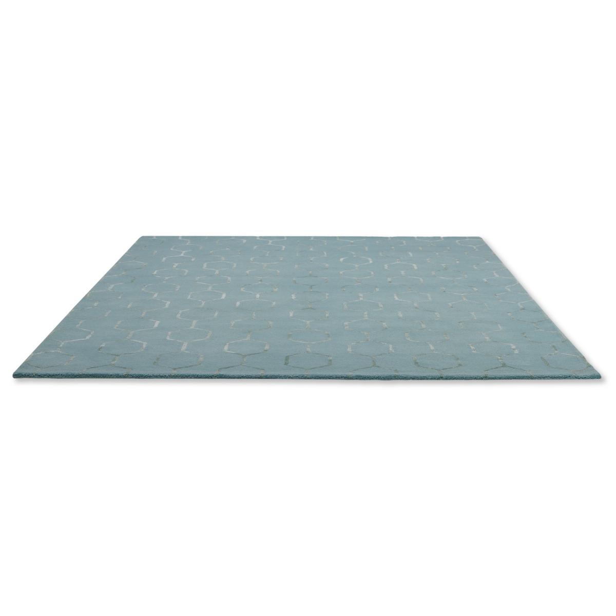 Gio Geometric Wool Rugs 39108 by Wedgwood in Mineral Blue – image 2