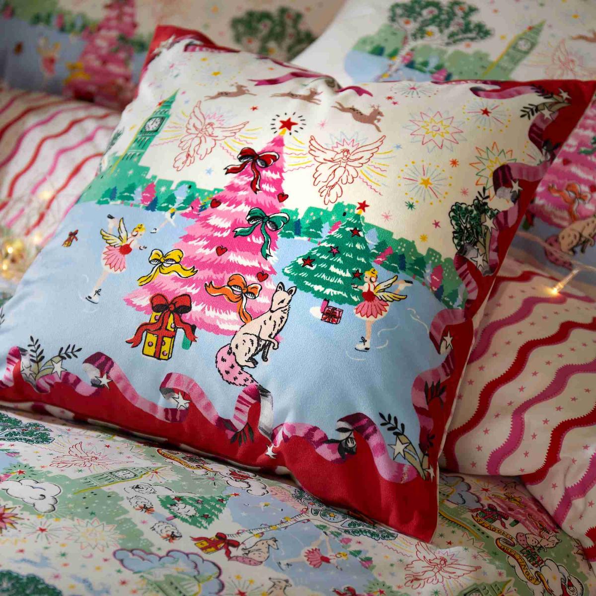 A Christmas Sky Cotton Cushion by Cath Kidston in Multi45x45cm – image 2