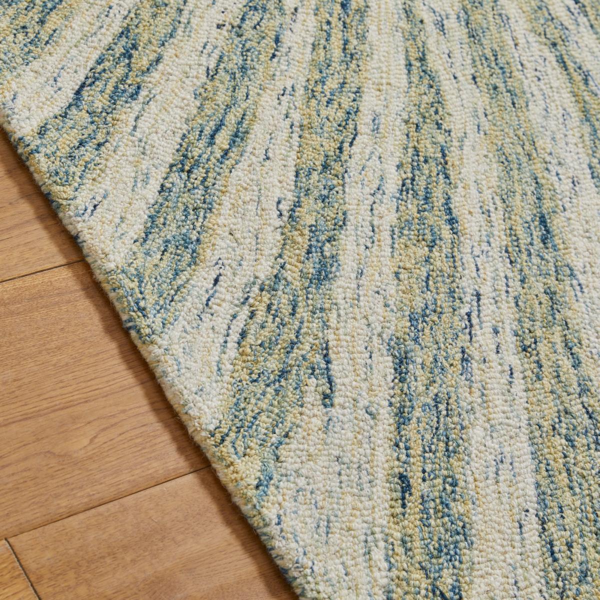 Elements Abstract Vortex Wool Rug in Green160x235cm – image 2
