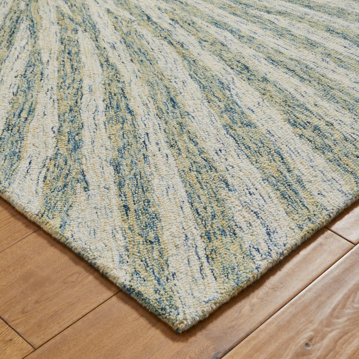 Elements Abstract Vortex Wool Rug in Green160x235cm – image 3