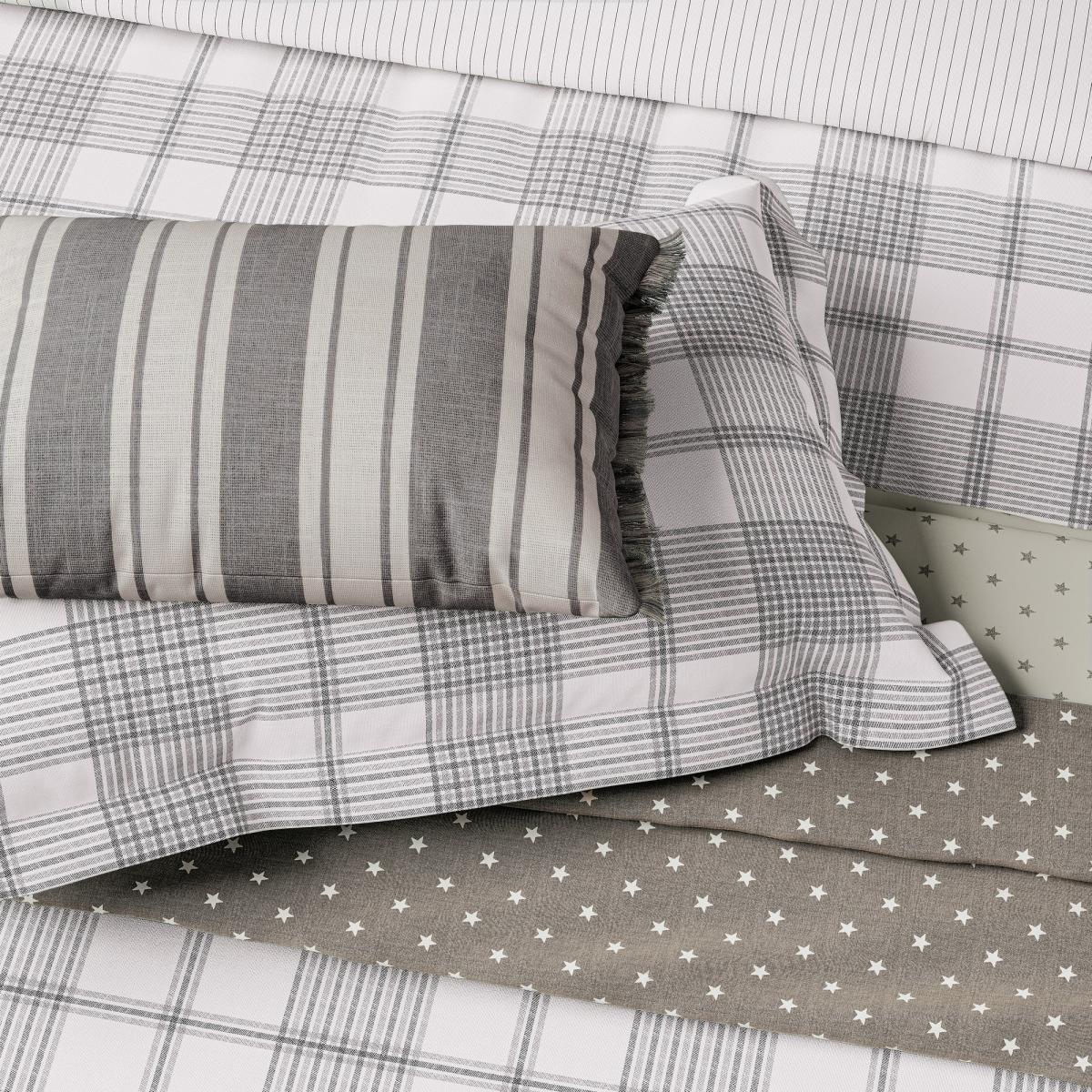Long Island Classic Check Bedding by Helena Springfield in Grey 220x230cm – image 4