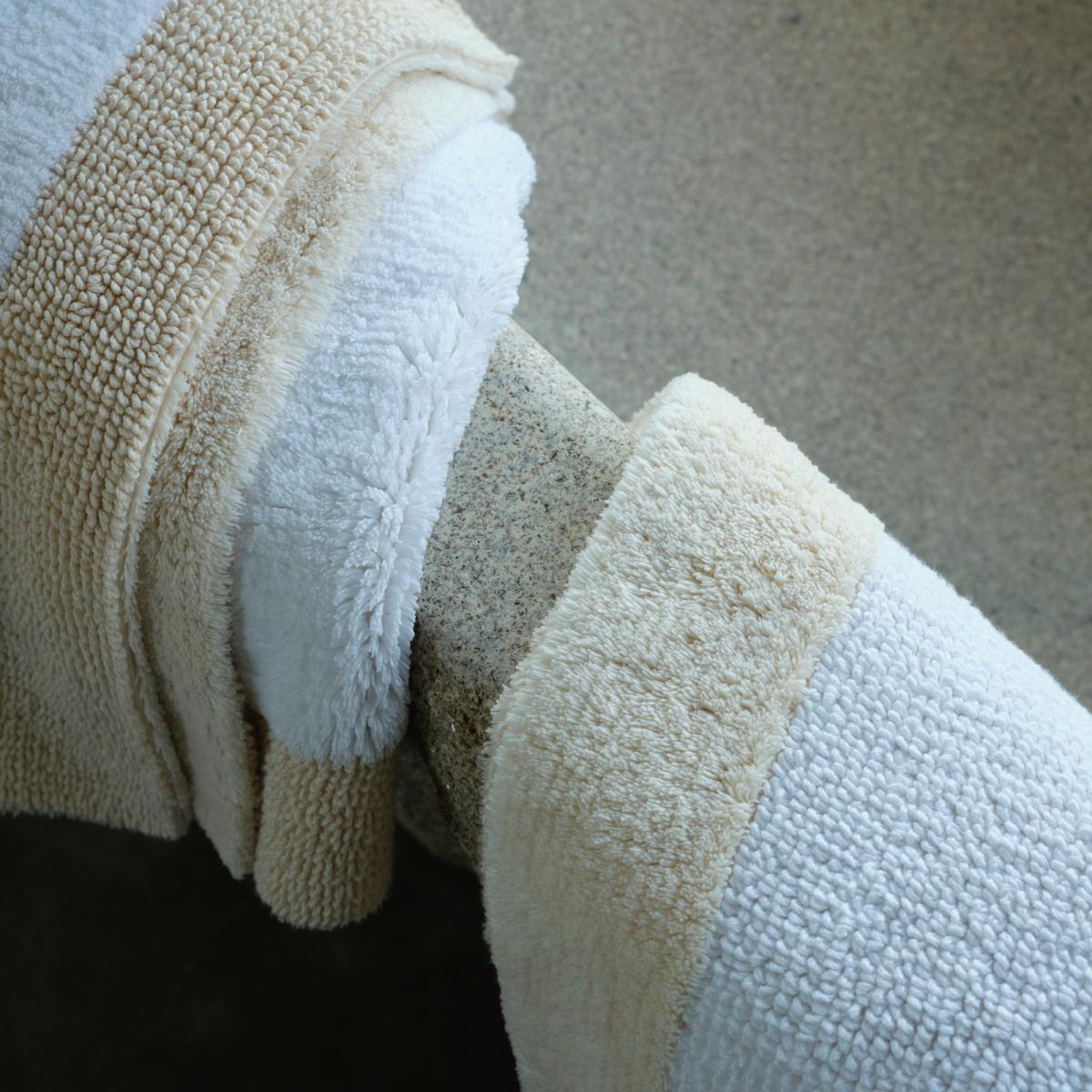 Luxury Origine Border Bath Mat by Designer Abyss & Habidecor in Ecru Beige&nbsp;70x120cm – image 3