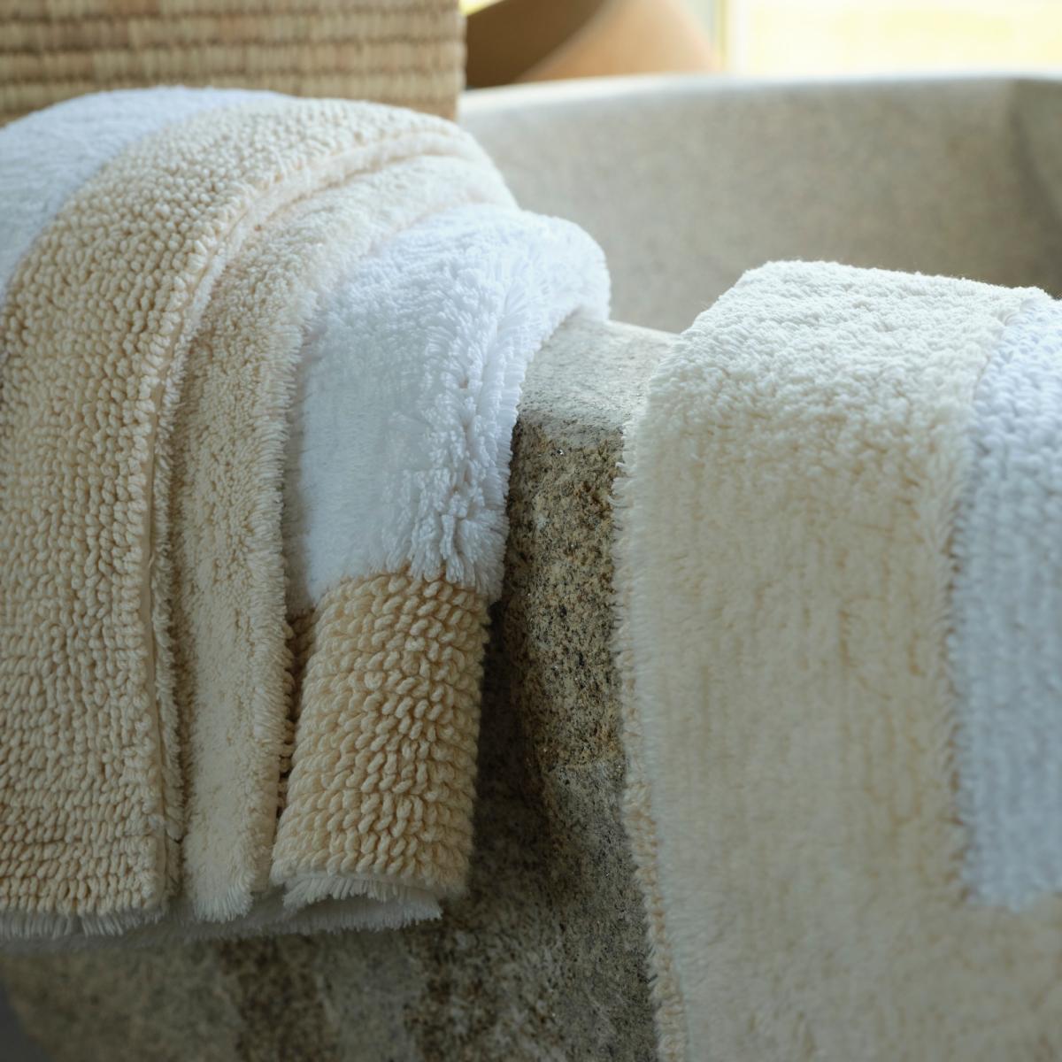 Luxury Origine Border Bath Mat by Designer Abyss & Habidecor in Ecru Beige&nbsp;70x120cm – image 4