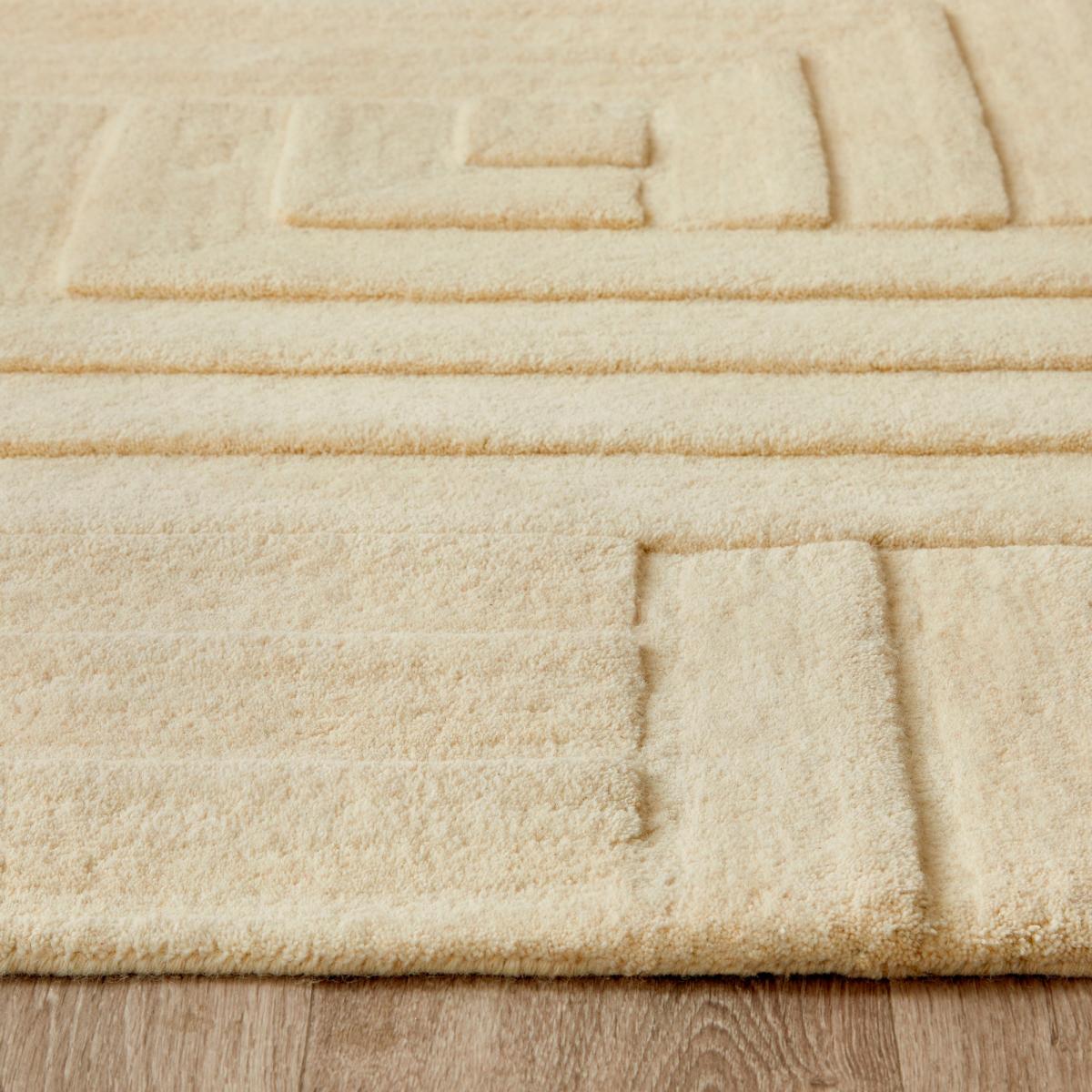 Maze Geometric Wool Rugs in Pristine Cream 120x170cm – image 4