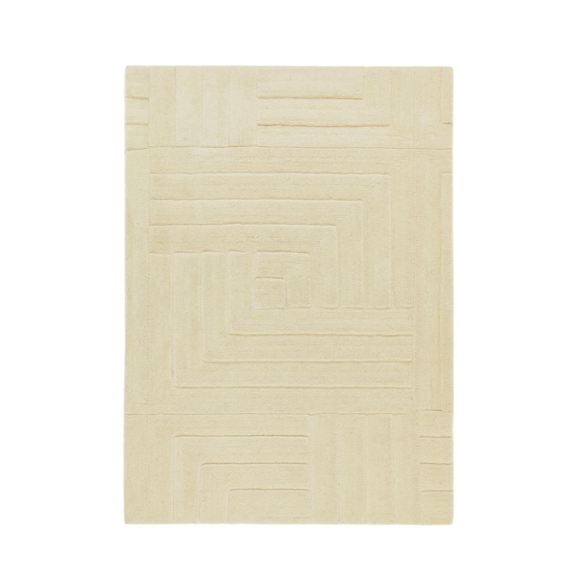 Maze Geometric Wool Rugs in Pristine Cream 120x170cm – image 5
