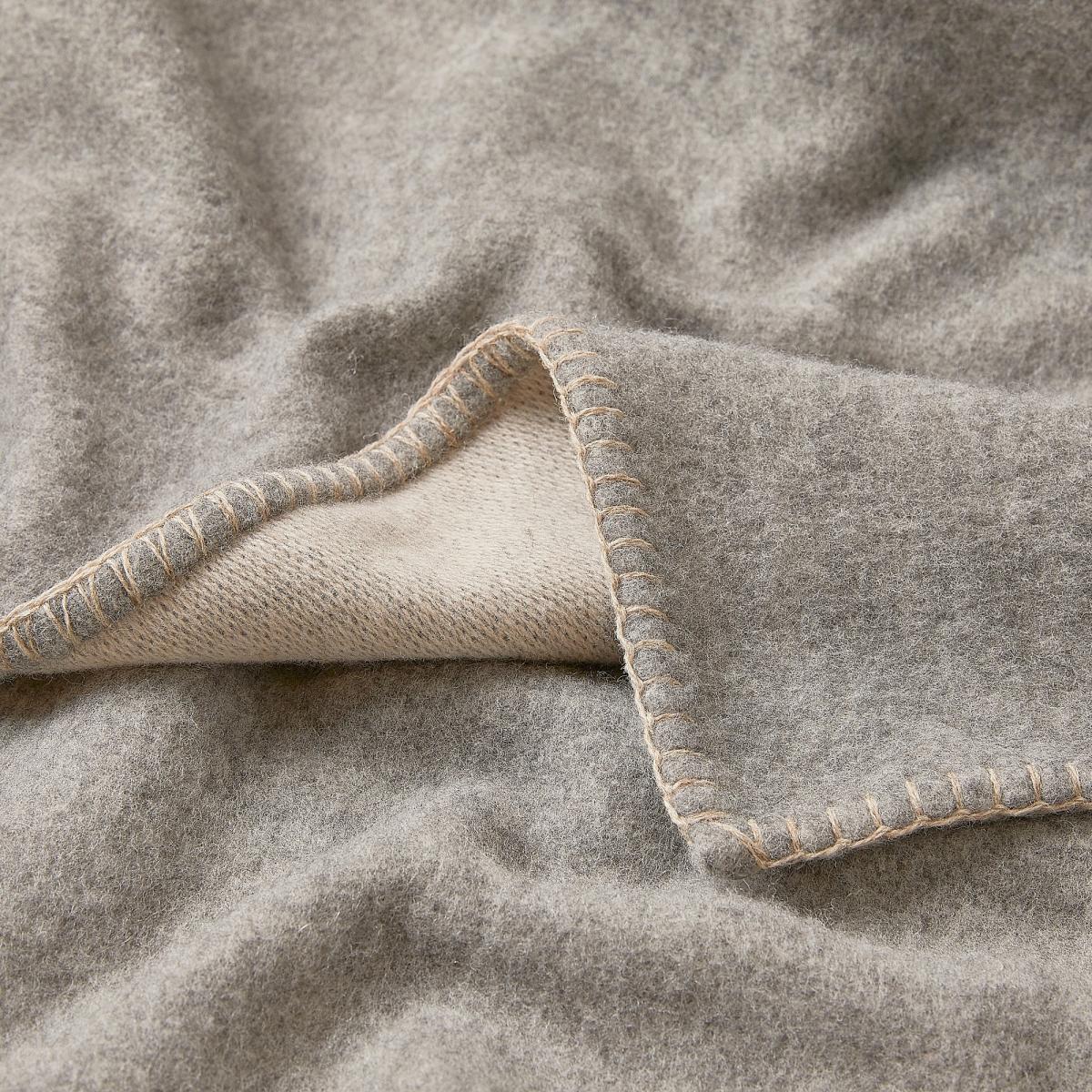 Sandstone Luxury Wool Throw in Uniform Grey 140x220cm – image 2