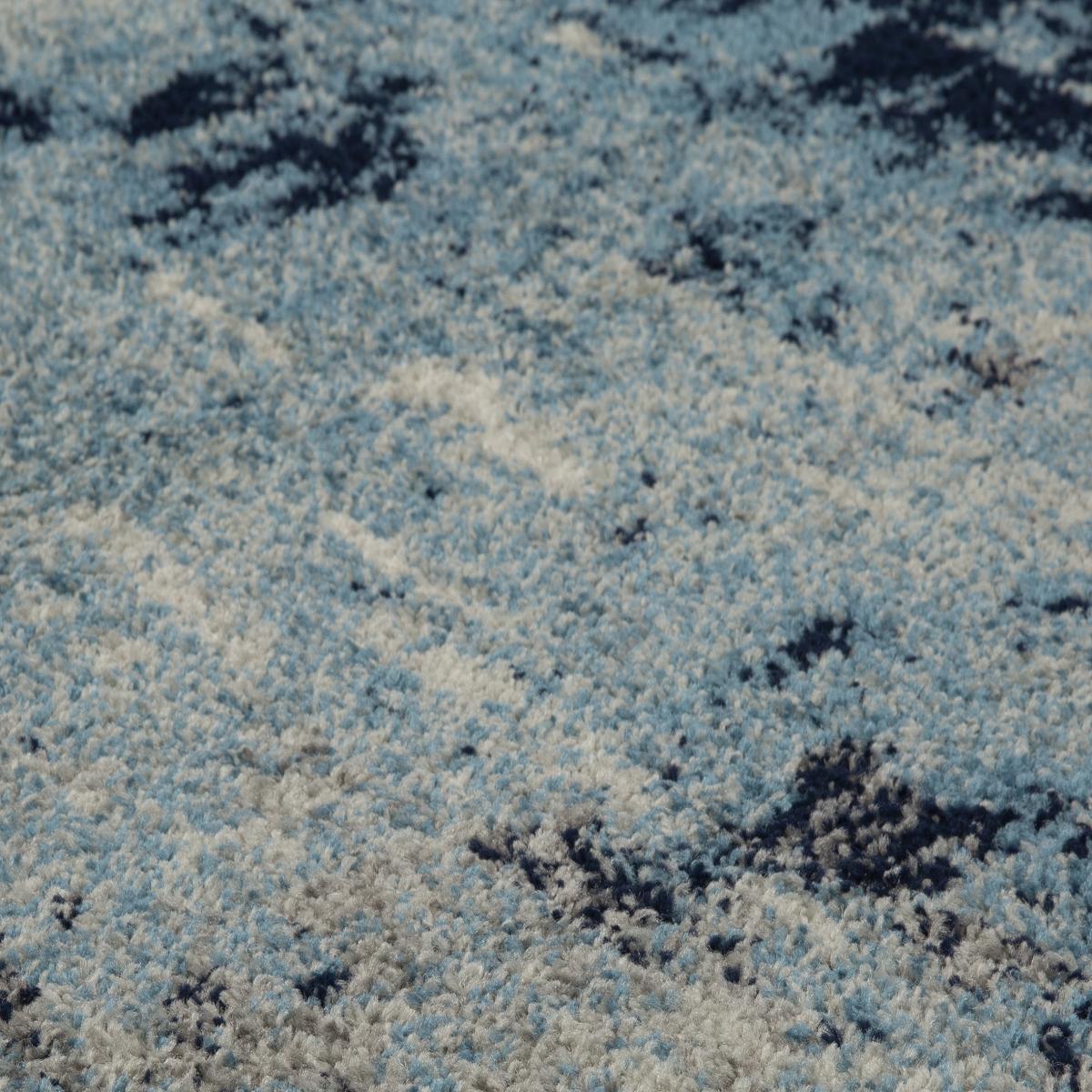 Gilbert 90 L Distressed Abstract Rugs in Blue Grey Cream – image 2