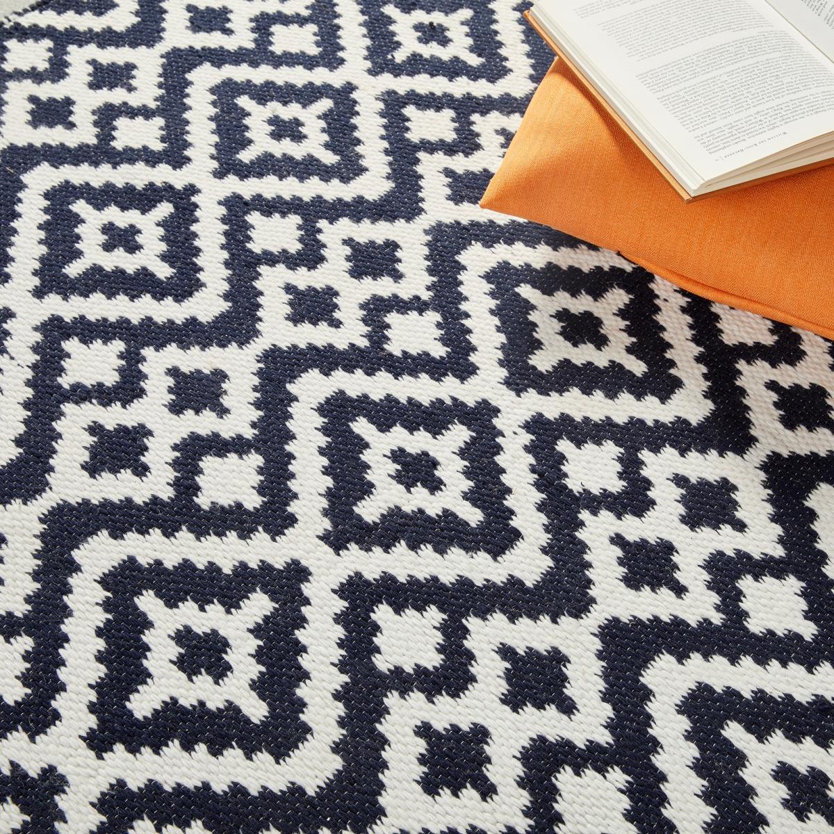 Aztec Geometric Outdoor Rugs in Navy Blue Red80x150cm – image 3