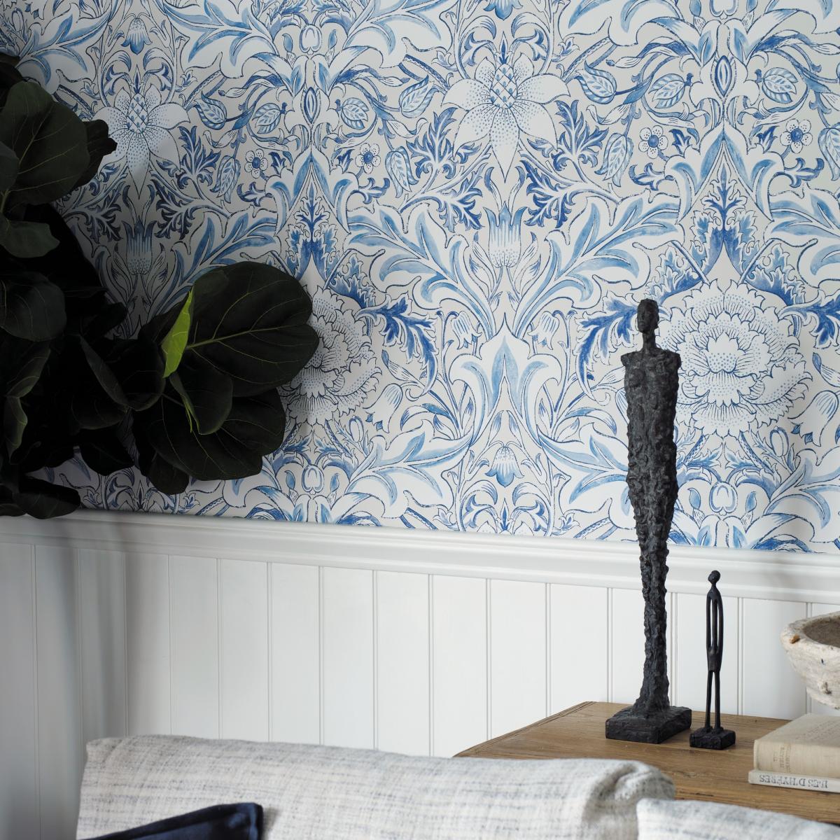 Severn Wallpaper 217075 by Morris & Co in Woad Blue Roll – image 3