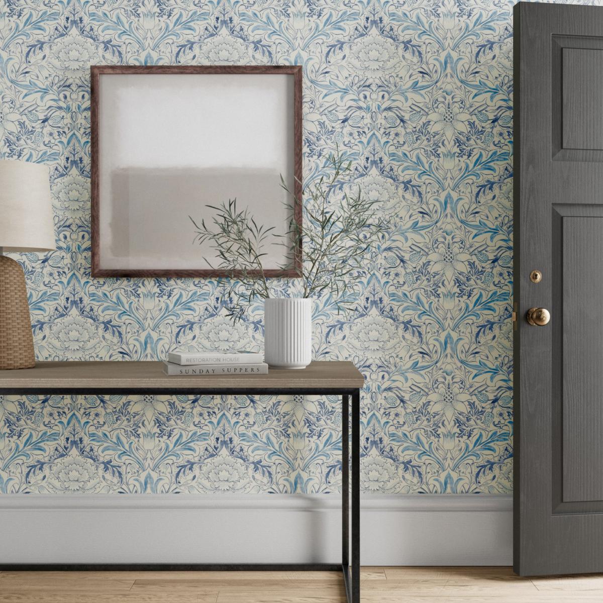 Severn Wallpaper 217075 by Morris & Co in Woad Blue Roll – image 4