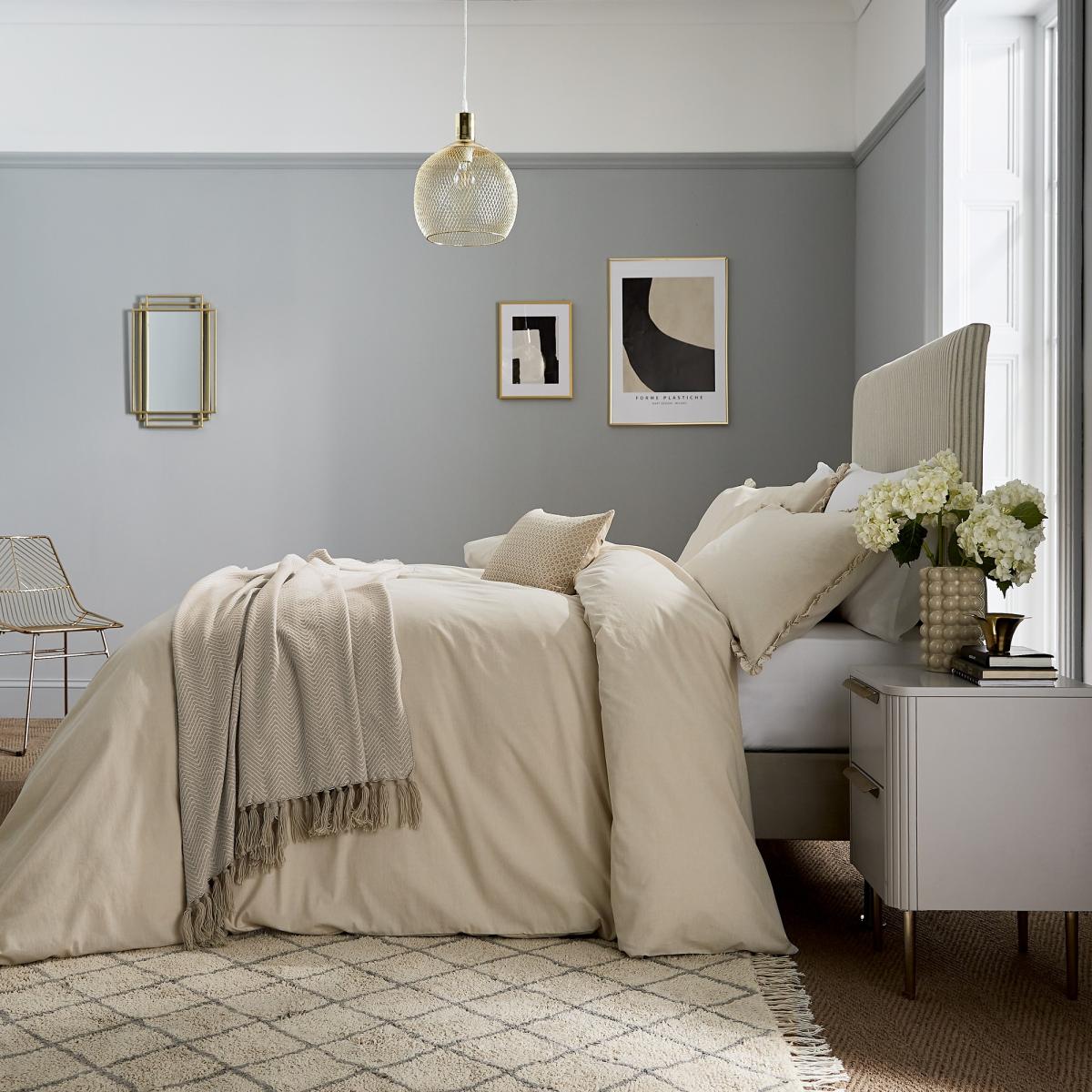 Serenity Frill Bedding by Katie Piper in Linen200x200cm – image 1