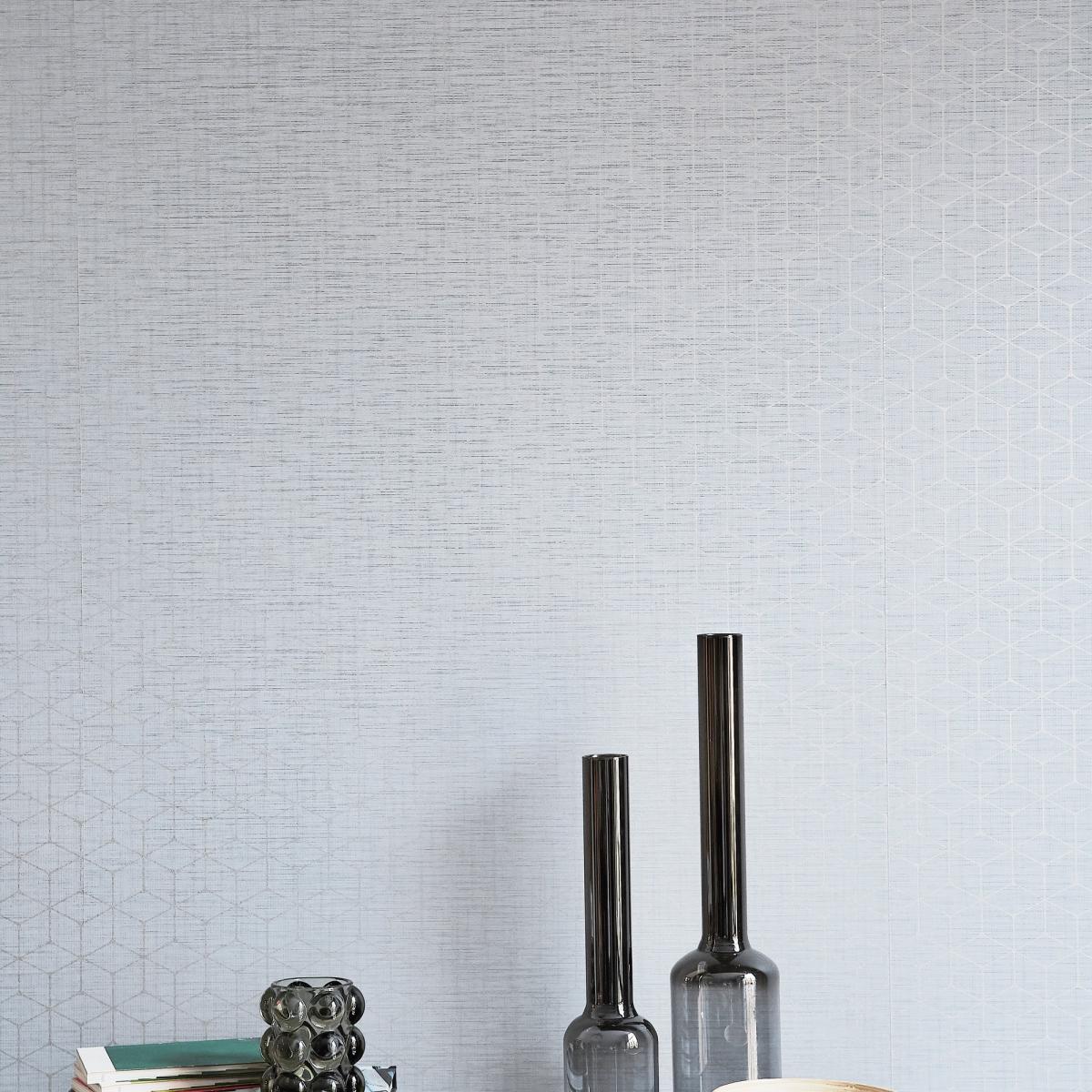 Vault Geometric Wallpaper 112086 by Harlequin in Nickle Grey Roll – image 2